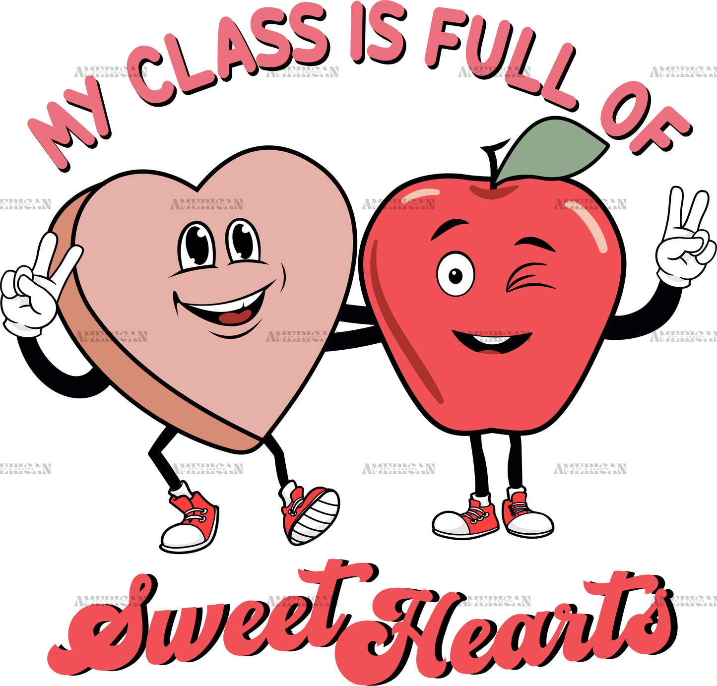 My Class Is Full Of Sweet Hearts Cherry DTF Transfer