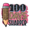 100 Days Sharper Leopard Pencil DTF Transfer