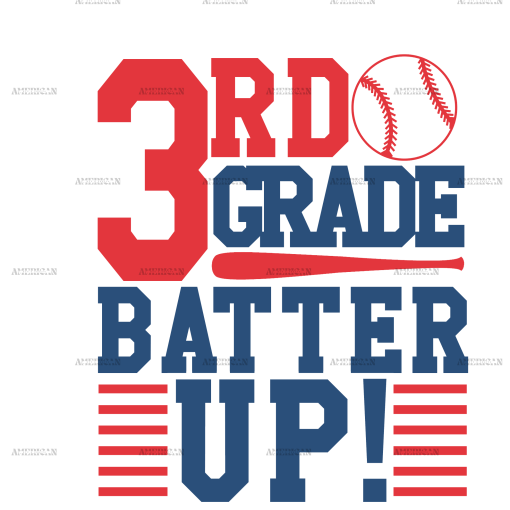 3rd Grade Batter Up DTF Transfer