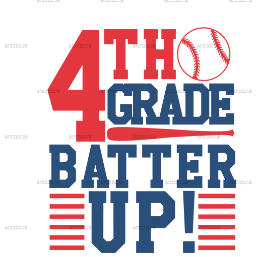 4th Grade Batter Up DTF Transfer