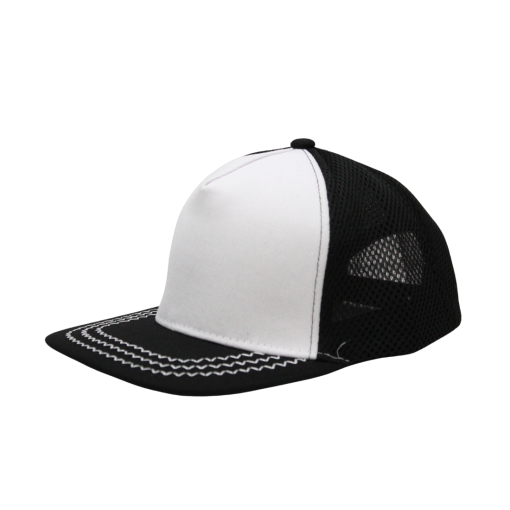 2-Tone Zigzag Design Meshback Caps - Image 3
