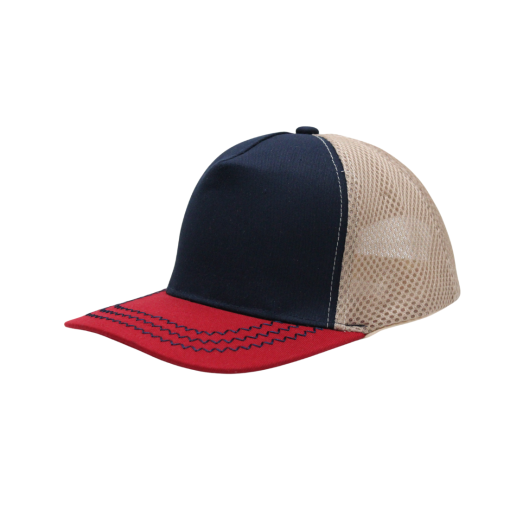 2-Tone Zigzag Design Meshback Caps - Image 5