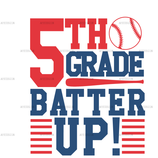 5th Grade Batter Up DTF Transfer