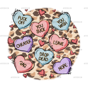 Anti Valentine Hearts DTF Transfer