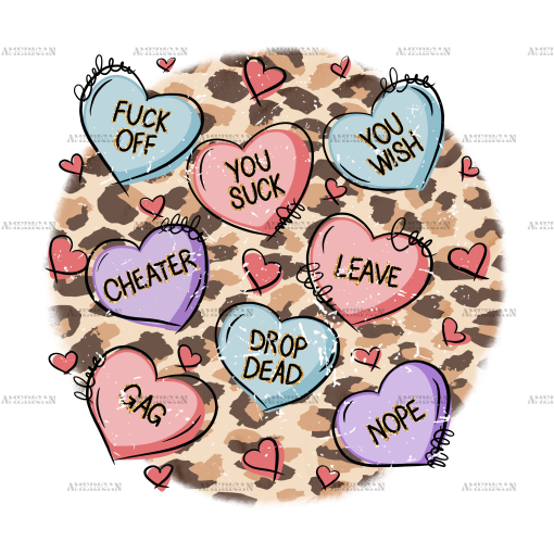 Anti Valentine Hearts DTF Transfer