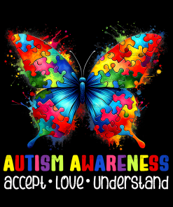 Autism Awareness Butterfly DTF Transfer