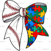 Autism Baseball Bow DTF Transfer