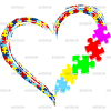Autism Heart DTF Transfer