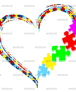 Autism Heart DTF Transfer