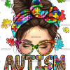 Autism Mom Messy Bun-1 DTF Transfer