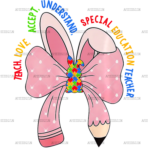 Autism Pencil Bow DTF Transfer