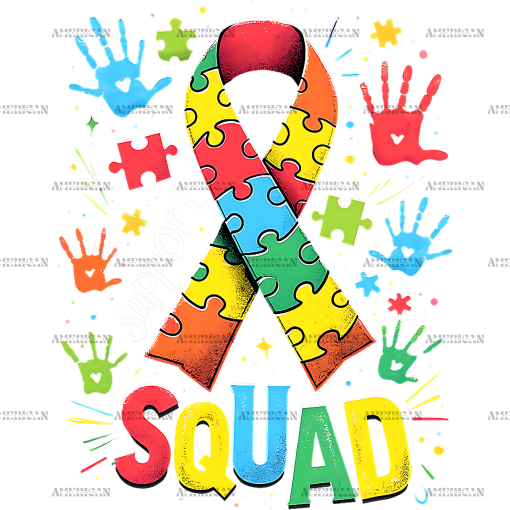 Autism Support Squard-1 DTF Transfer
