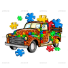 Autism Truck DTF Transfer