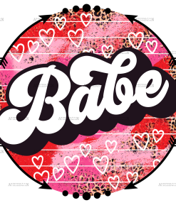 Babe Circle Grunge Leopard DTF Transfer