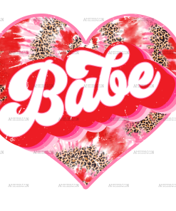 Babe Tiedye Leopard Heart DTF Transfer