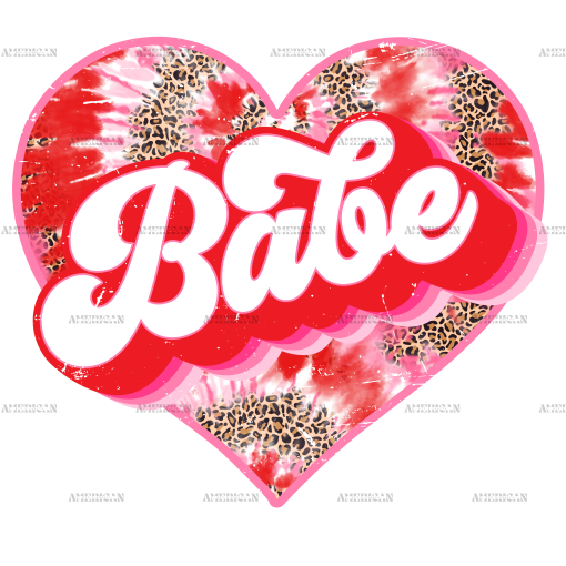 Babe Tiedye Leopard Heart DTF Transfer