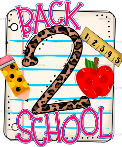 Back To School Paper Pink DTF Transfer