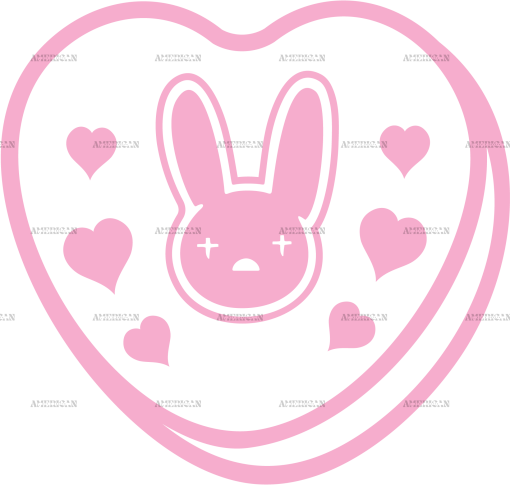 Bad Bunny Candy Hearts Pink DTF Transfer