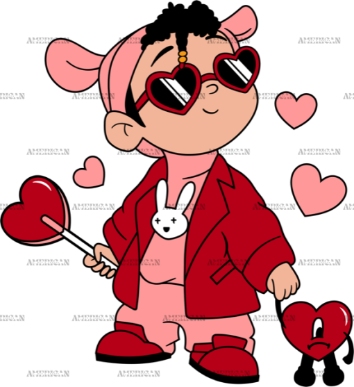 Bad Bunny Valentine DTF Transfer