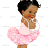 Ballerina Pink Pearls Girl-DarkJetWavy DTF Transfer