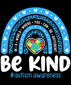 Be Kind Autism Awareness-2 DTF Transfer