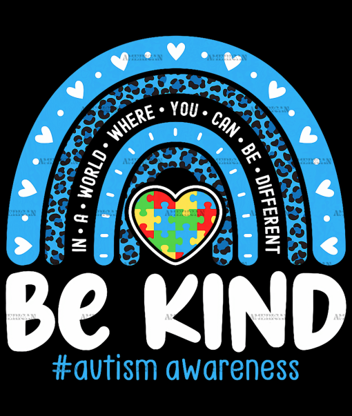 Be Kind Autism Awareness-2 DTF Transfer