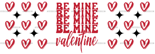 Be Mine Valentine Red UV DTF Transfer