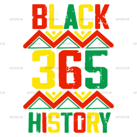 Black 365 History DTF Transfer