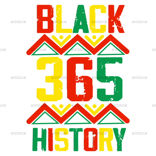 Black 365 History DTF Transfer