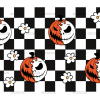 Black Checkered Pumpkin Ghost UV DTF Transfer
