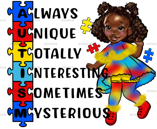 Black Girl Autism DTF Transfer
