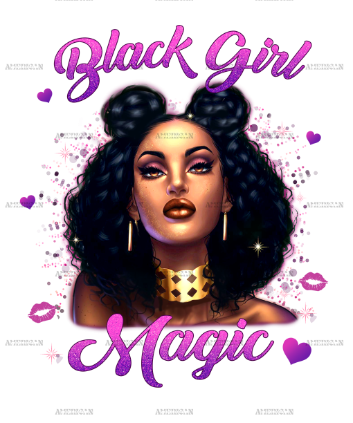 Black Girl Magic Purple DTF Transfer
