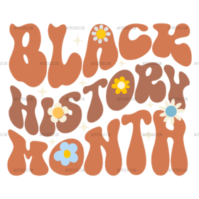 Black History Month Groovy DTF Transfer