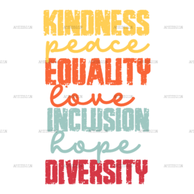 Black Kindness Peace Equality Love DTF Transfer