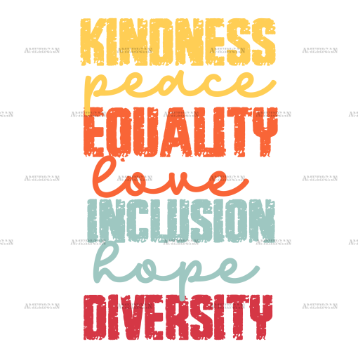 Black Kindness Peace Equality Love DTF Transfer