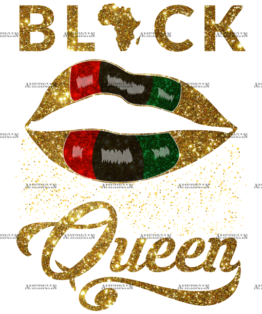 Black Queen Lips DTF Transfer