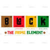 Black The Prime Element-4 DTF Transfer