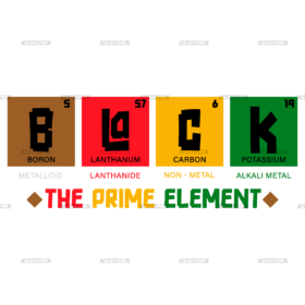 Black The Prime Element-4 DTF Transfer