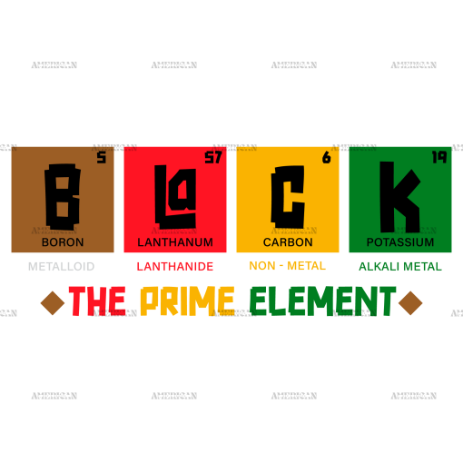 Black The Prime Element-4 DTF Transfer