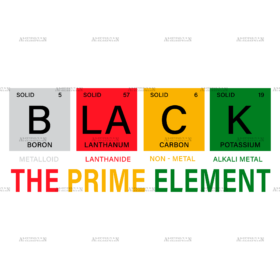 Black The Prime Element-7 DTF Transfer