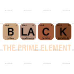 Black The Prime Element-8 DTF Transfer