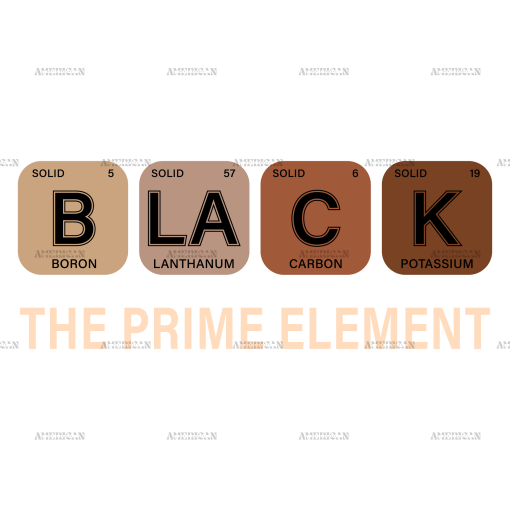Black The Prime Element-8 DTF Transfer