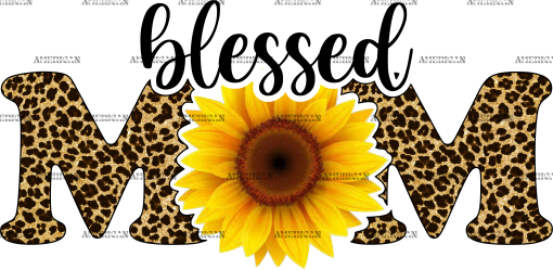 Blessed Mom Cheetah Sunflower DTF Transfer