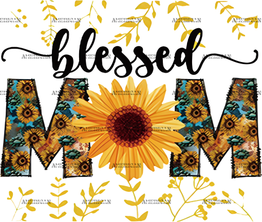 Blessed Mom Sunflower DTF Transfer