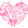 Bows Heart DTF Transfer
