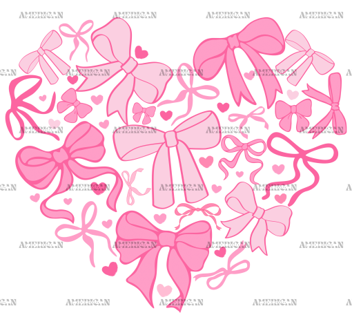 Bows Heart DTF Transfer