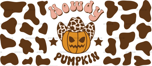 Brown Howdy Pumpkin UV DTF Transfer