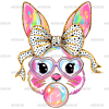 Bubblegum Bunny-1 DTF Transfer