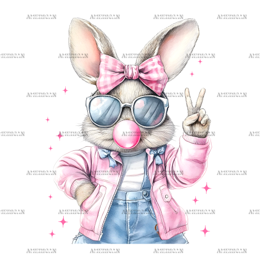 Bubblegum Bunny-2 DTF Transfer