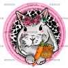 Bunny Cowhide Pink Hallow DTF Transfer